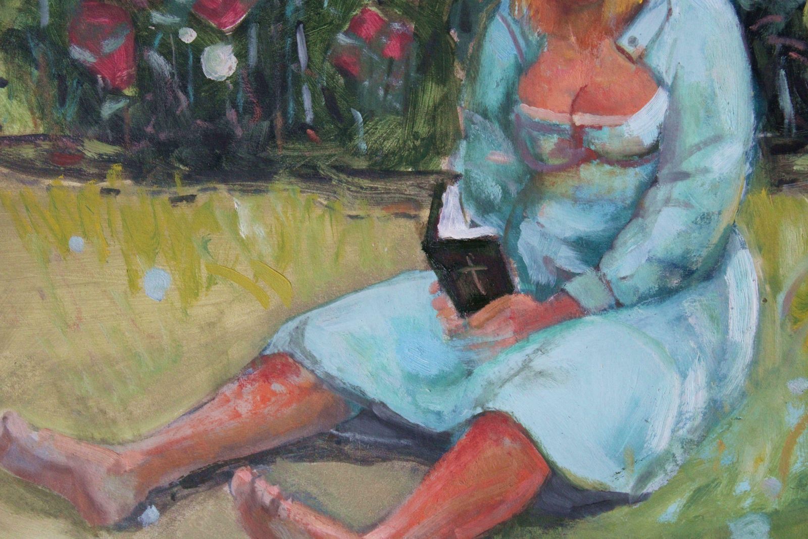 Uldis Krauze Solvita In The Garden 1990, Cardboard, Oil photo Art