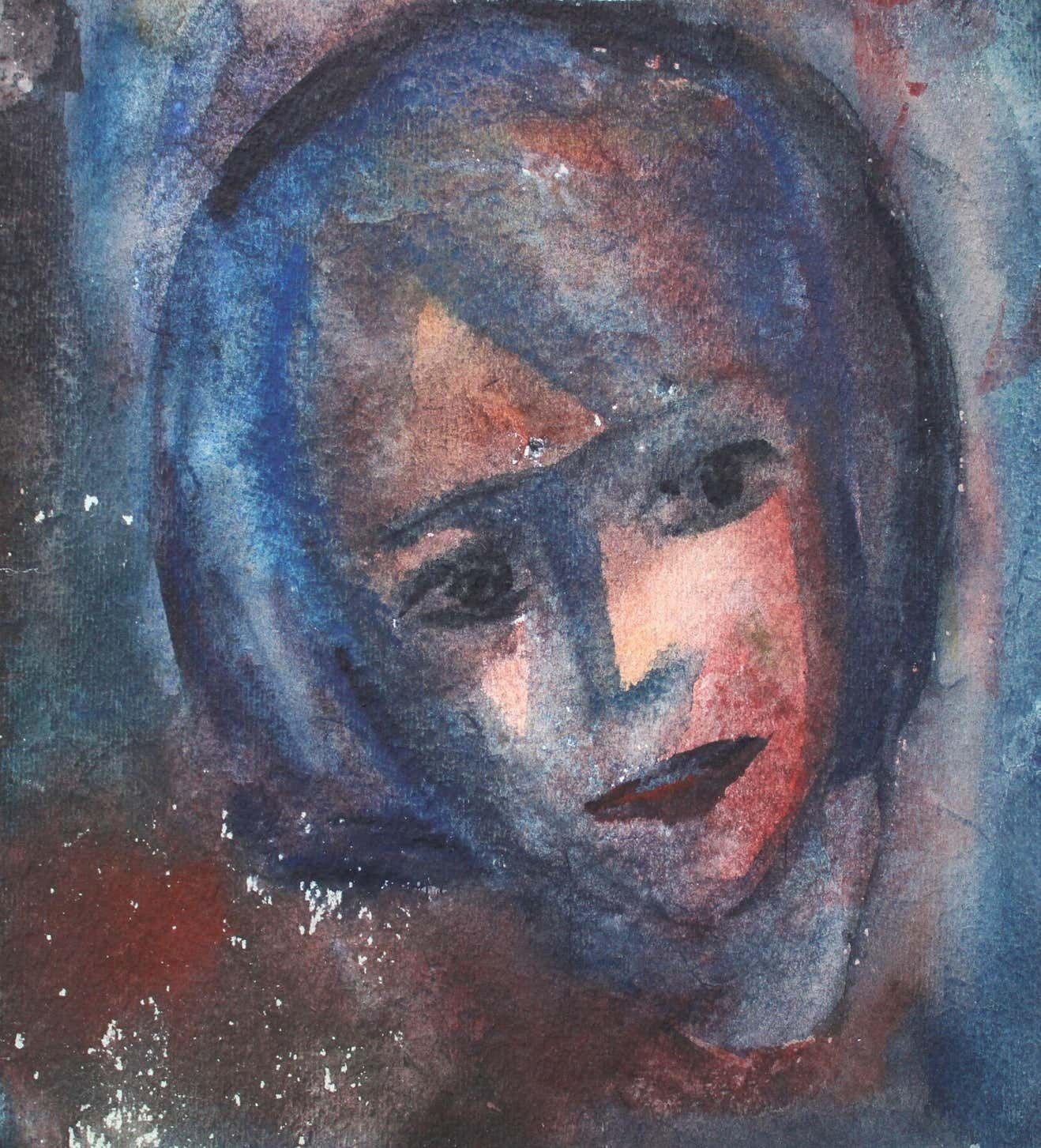 Dzidra Ezergaile Portrait. 1960s. Watercolour On Paper,