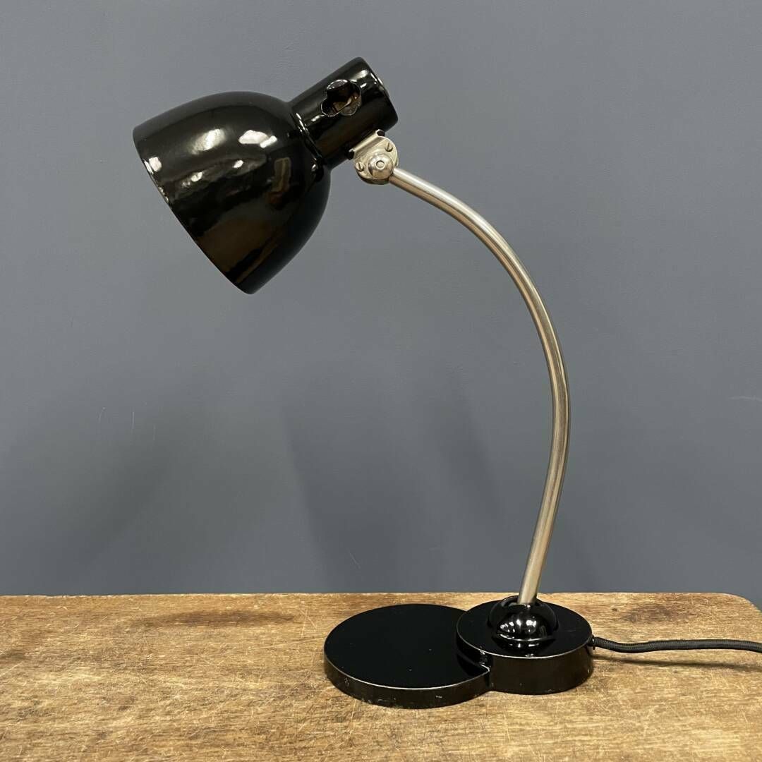 Zwarte Zirax Bureaulamp Met Emaille Kap