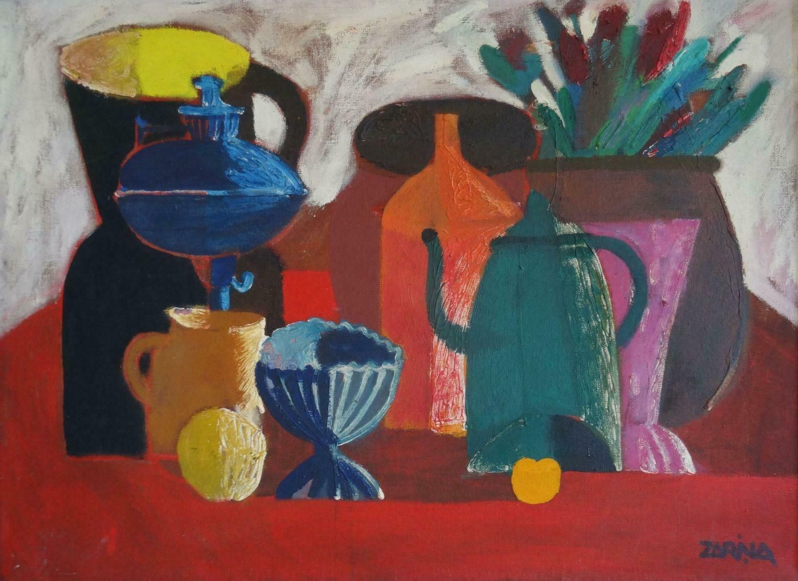 Aija Zarina Colourful Still Life. 1981. Canvas, Oil, Tempera,  1981