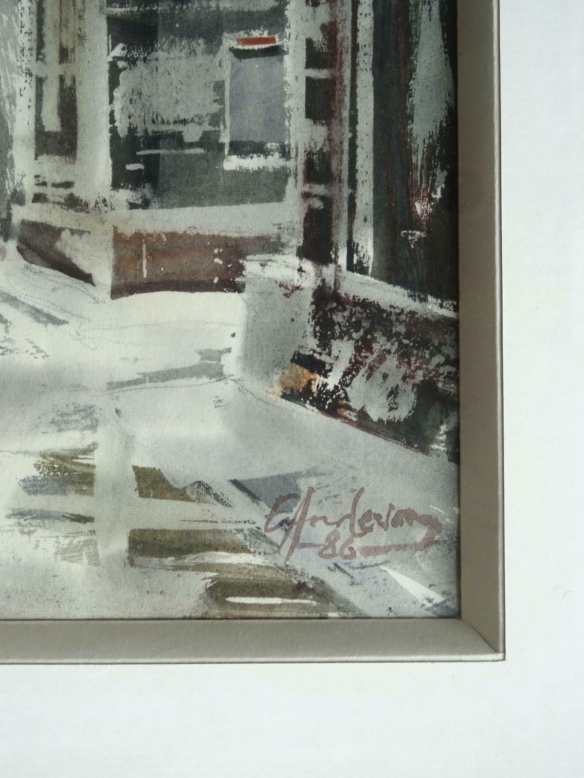 Edwin Andersons Old City. 1986. Paper, Watercolour 1986 photo for sale