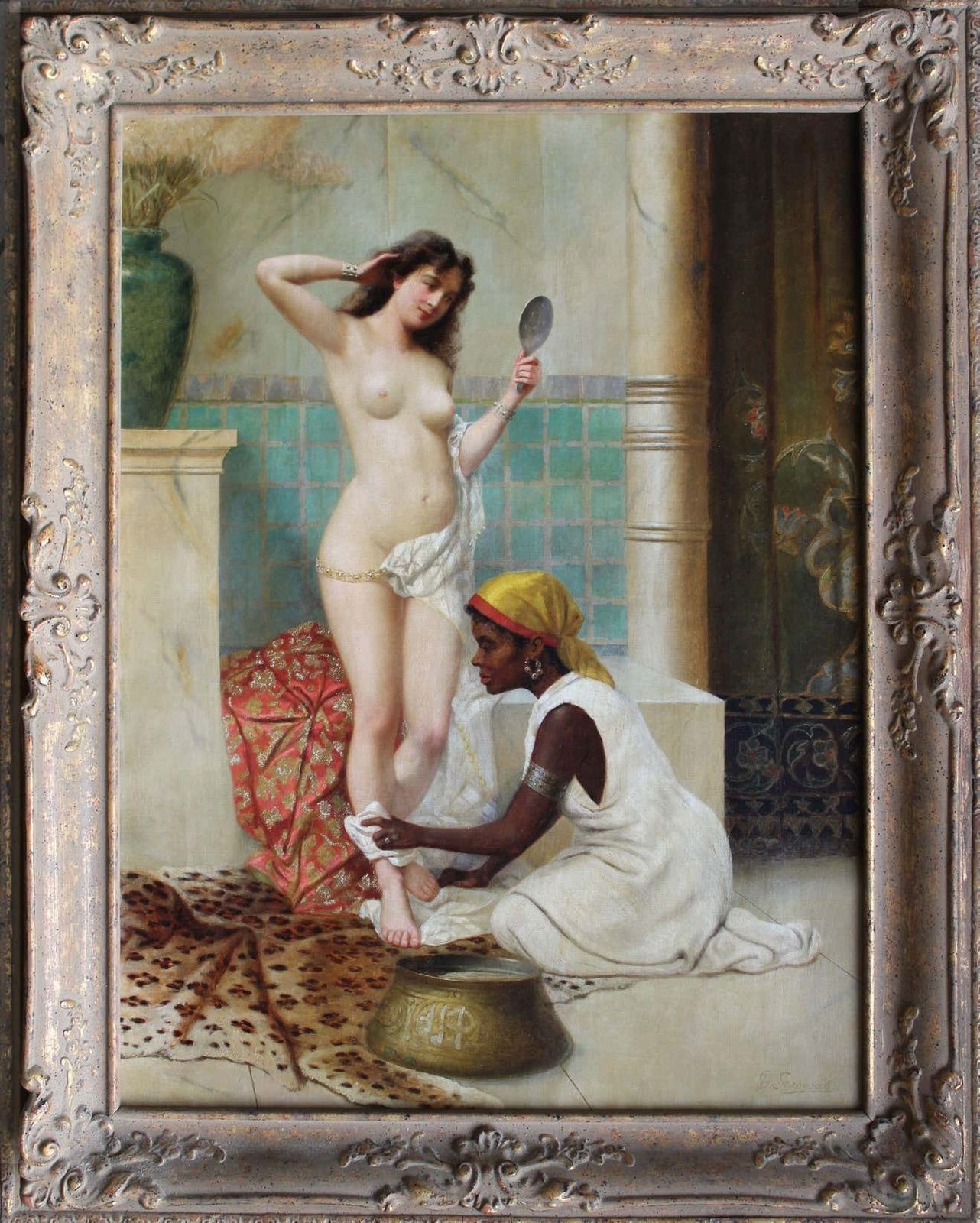 Vinsent G. Stiepevich The Bath. Late 19th Century. Oil On Canvas, photo furniture