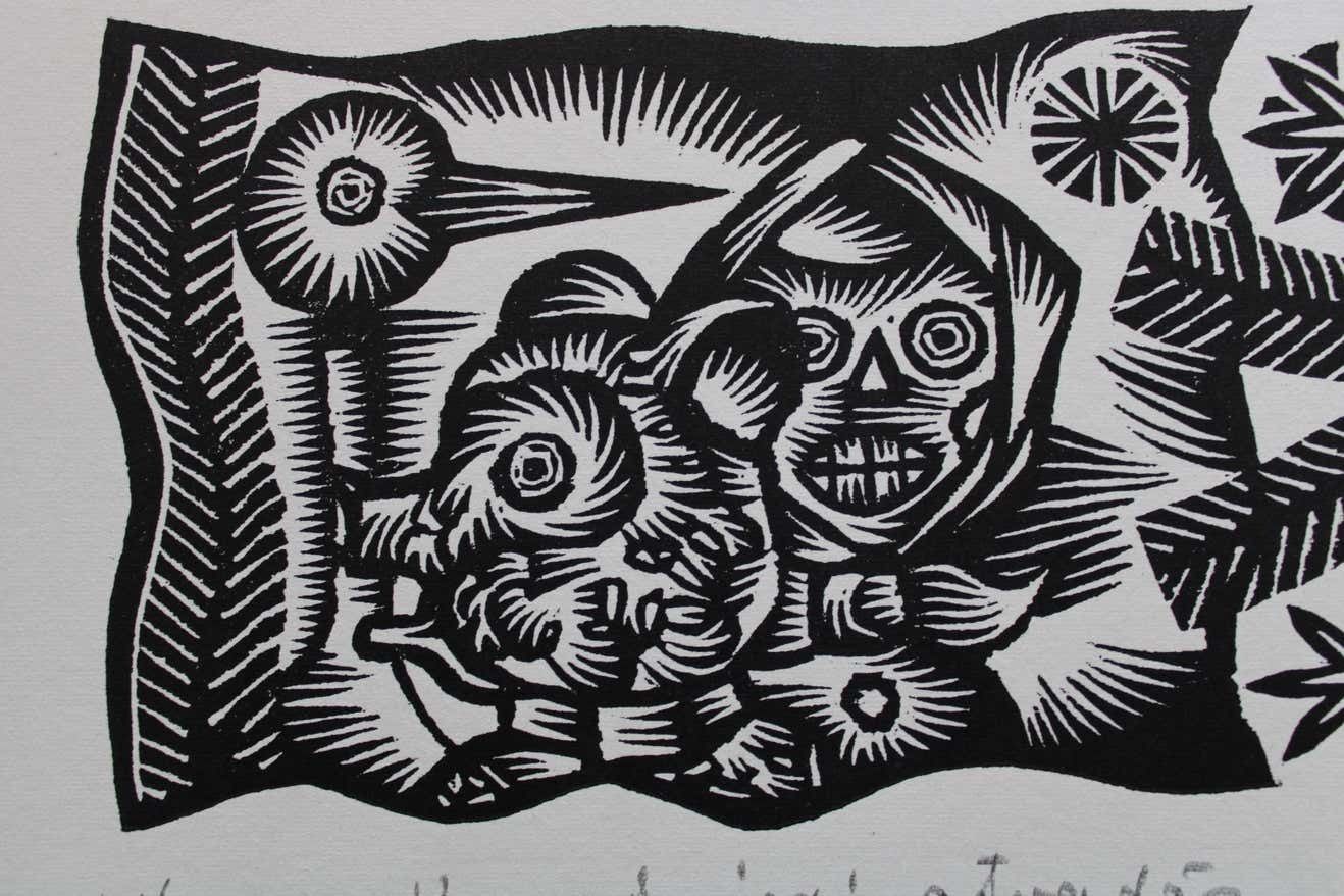 Dainis Rozkalns Carnival. 1984. Paper, Linocut, photo furniture