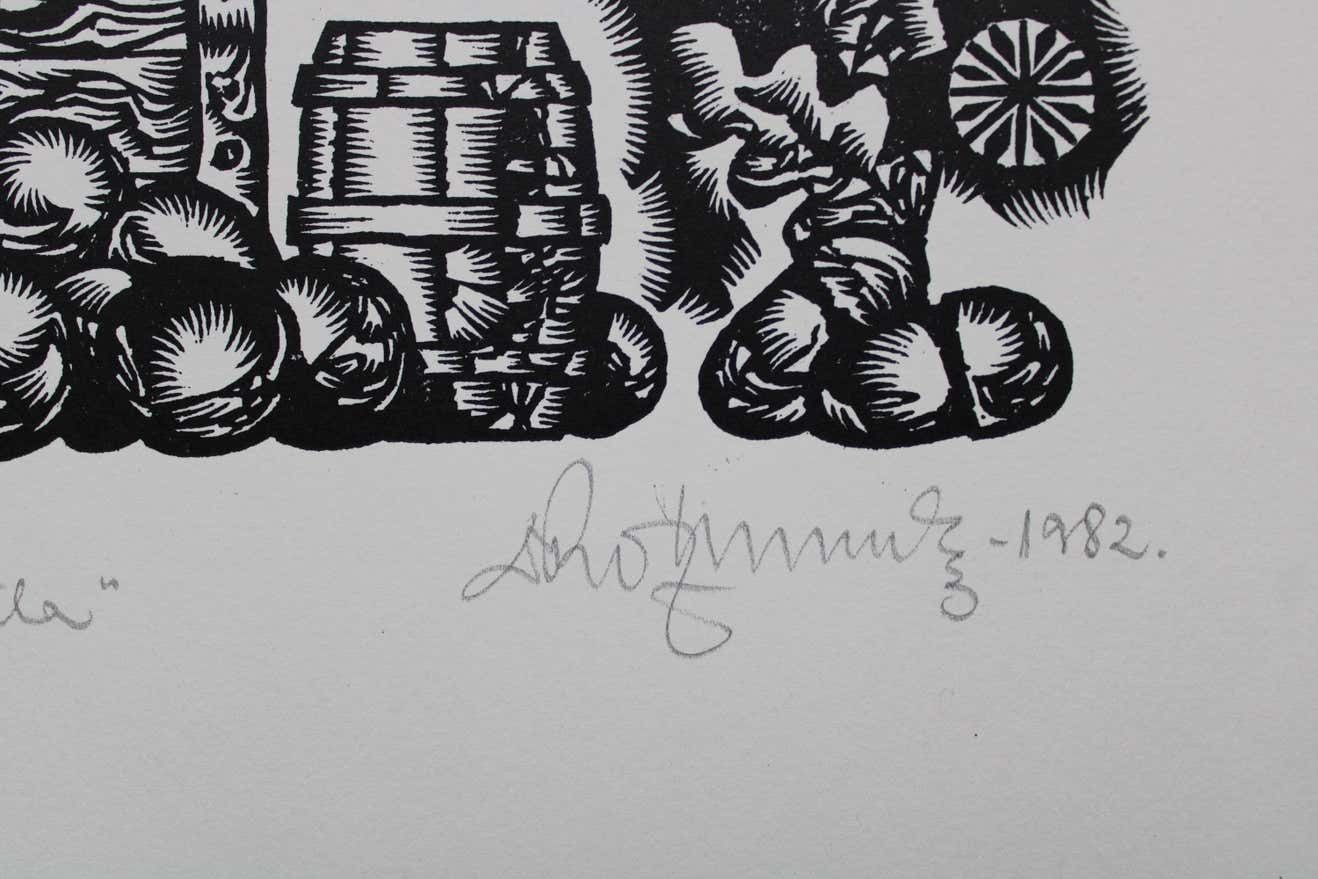 Dainis Rozkalns Battle. 1982. Paper, Linocut photo furniture