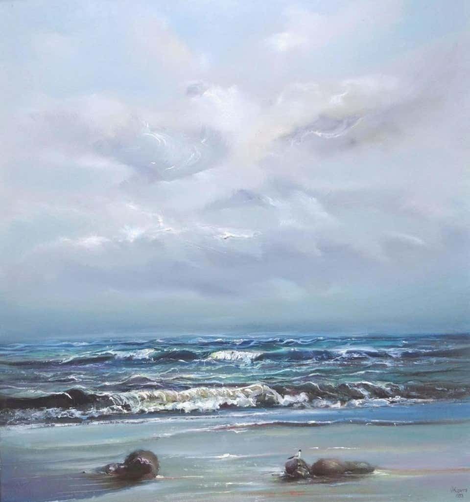 Valters Kupers Sea. 1993, Masonite, Oil