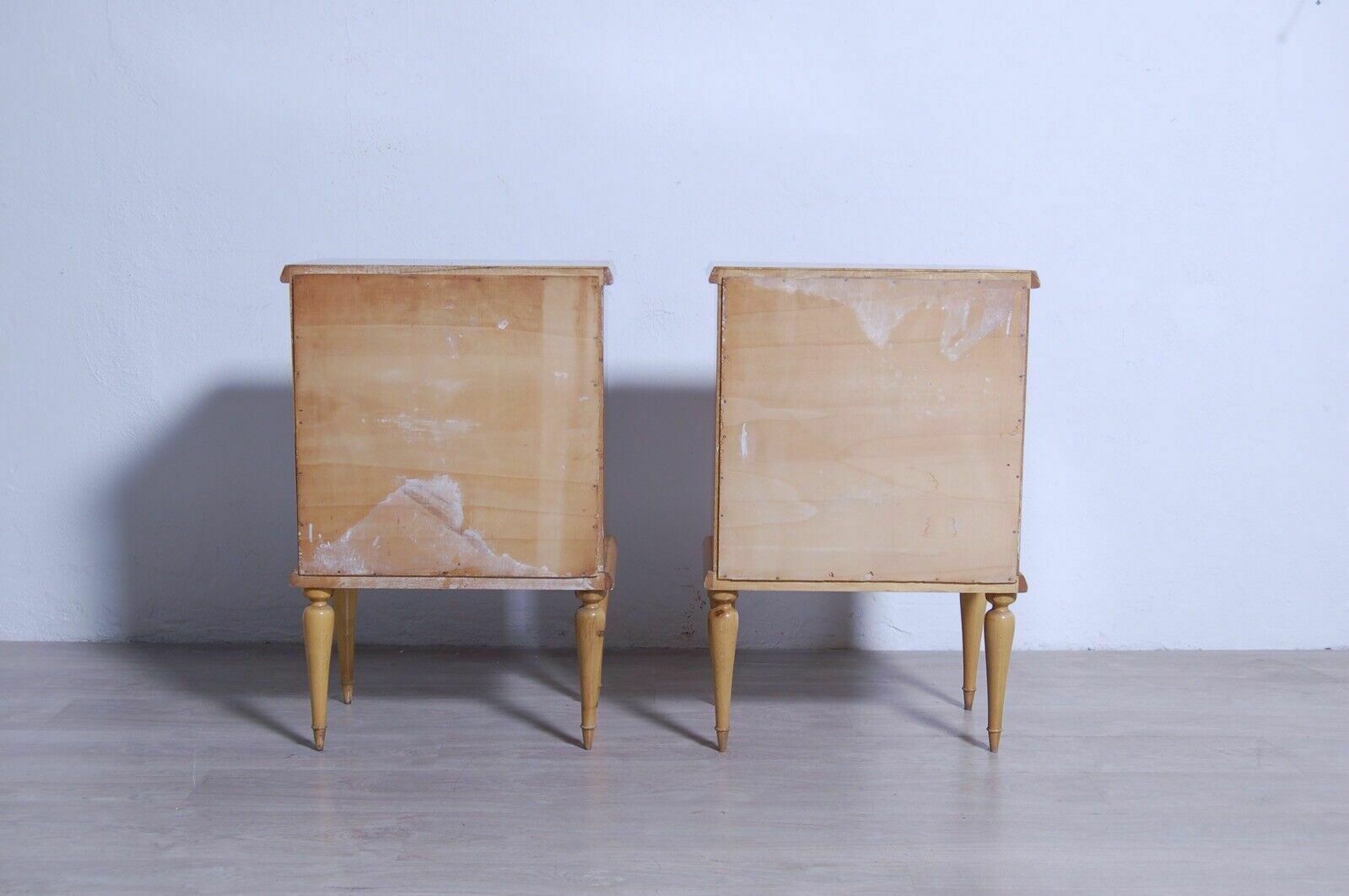 Pair Of Bedside Tables Designed In The 60s Bedside Tables Two Tone Wood Vintage Accessory photo Furniture
