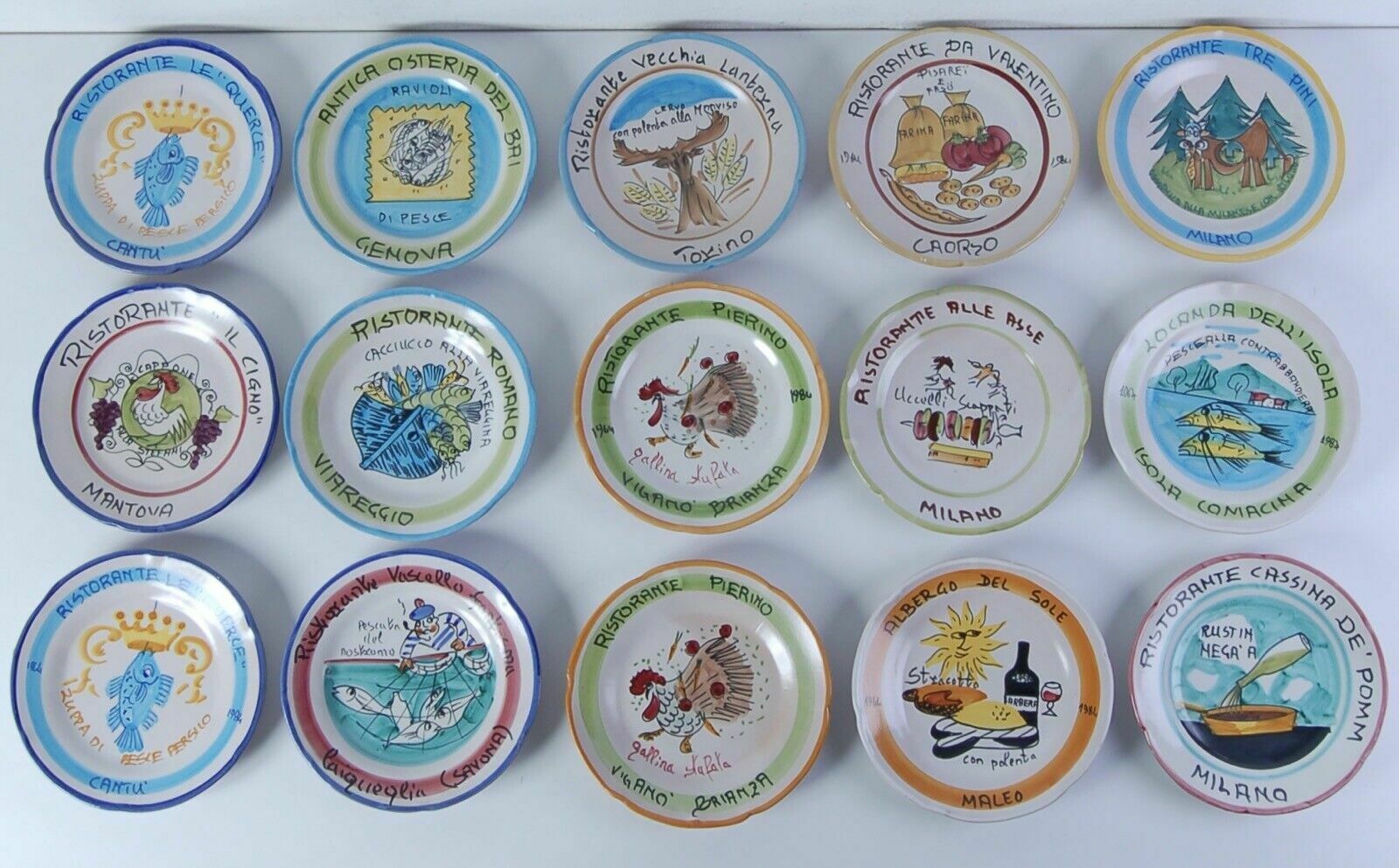 126.0 Lot Of 15 Plates Of Good Memory Ceramiche Solimene Ventennale 1964 1984 photo