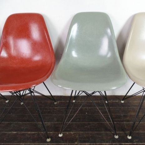 Eames Herman Miller Dsr Side Chairs On Eiffel Bases In Black / Terracotta / Seafoam Green / Light Greige photo 2806.83