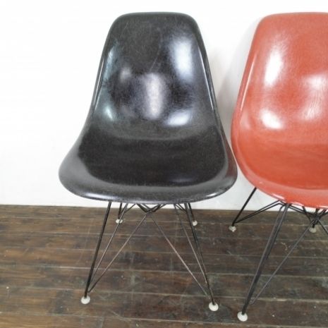Eames Herman Miller Dsr Side Chairs On Eiffel Bases In Black / Terracotta / Seafoam Green / Light Greige photo buy