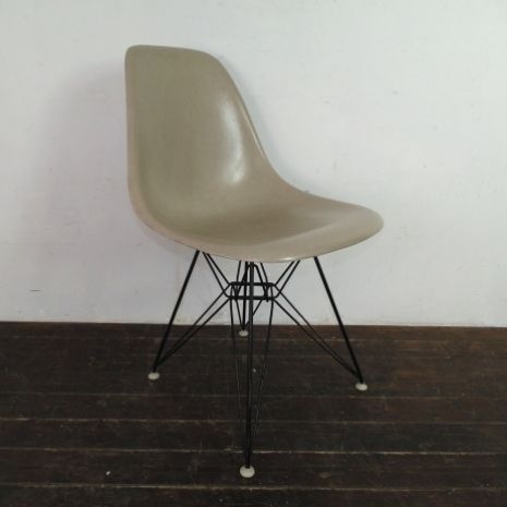 photo for sale Eames Herman Miller Dsr Side Chairs On Eiffel Bases In Black / Terracotta / Seafoam Green / Light Greige