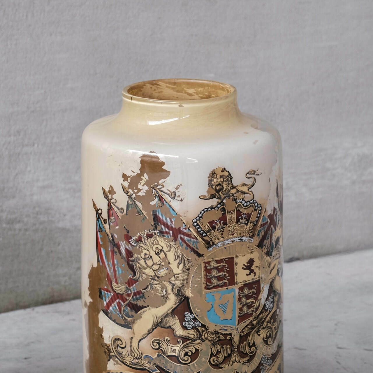 Pair Of Antique English Xl Glass Apothecary Pots photo vintage
