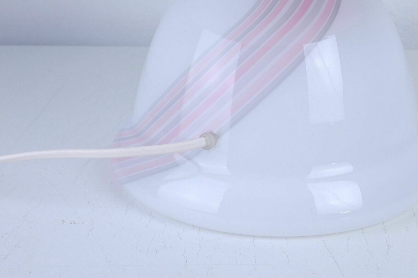 Maestri Muranesi Table Lamp, Design From The 70s And 80s, With A Mushroom In White And Pink Murano Glass photo buy