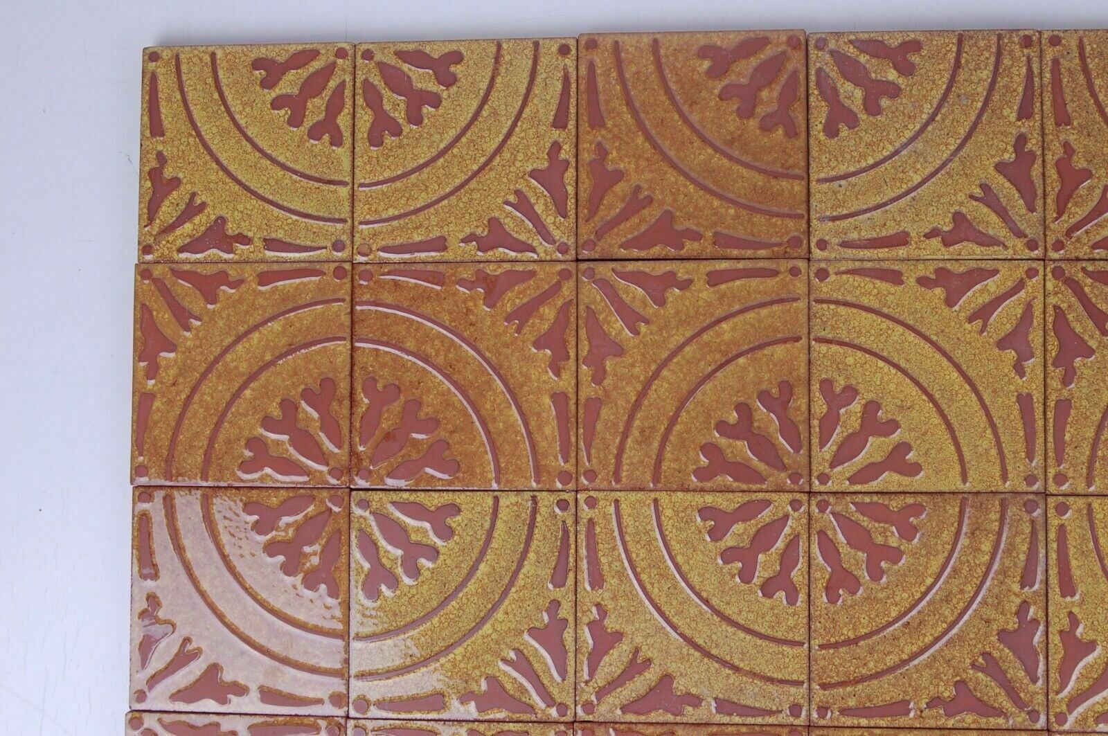 29 Vintage Cavallini Tiles, Ocher And Brick. photo 153.0