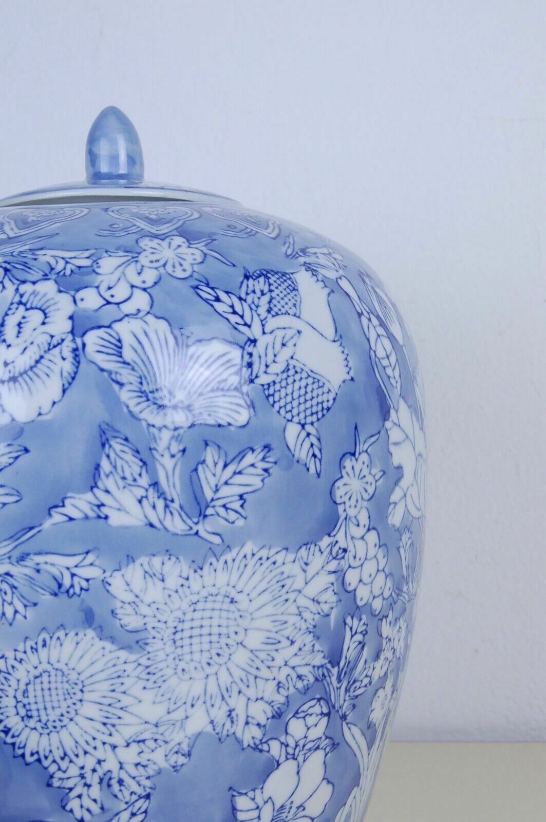 Porcelain Potiche White Blue Pair Of Floral Hand Painted Ceramic Vases photo buy