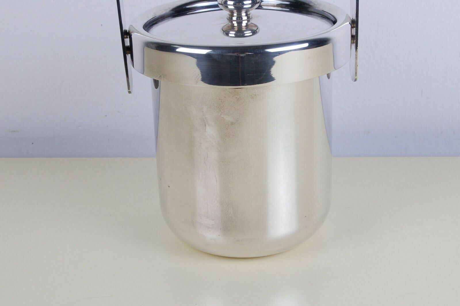 Ice Bucket Design From The 70s 80s Silver Plated Pm Italy With Tongs photo for sale