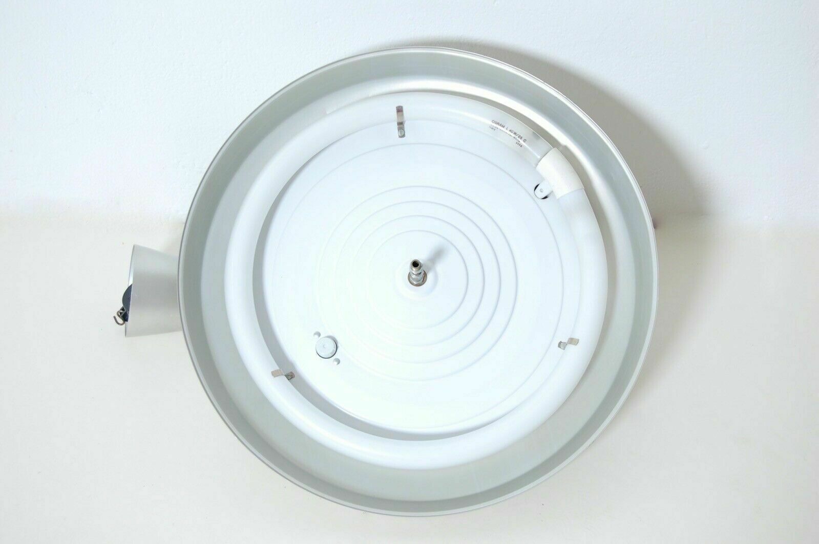 Lighting Up And Down Chandelier From The 50s In Aluminum And Plastic. Italian Manufacture photo