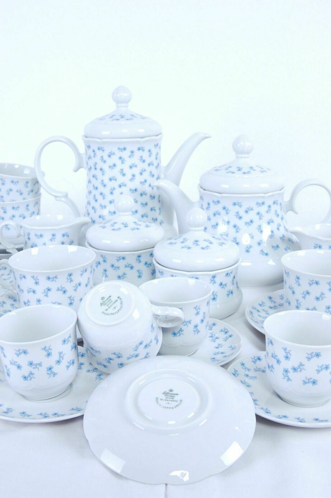 Seltmann Weiden Bavaria 43446 Porcelain Tea Coffee Service Blue Floral Decoration photo furniture