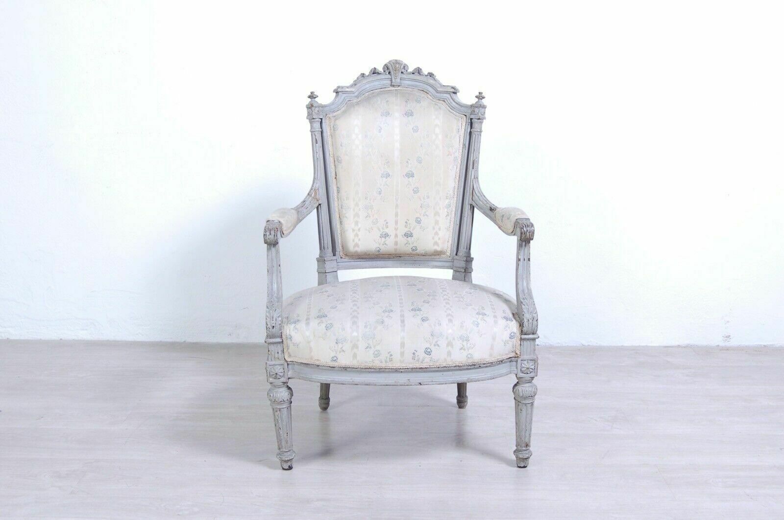Antique Louis XVI Style Armchair From The End Of The 19th Century In Wood Antique Old Seat photo furniture