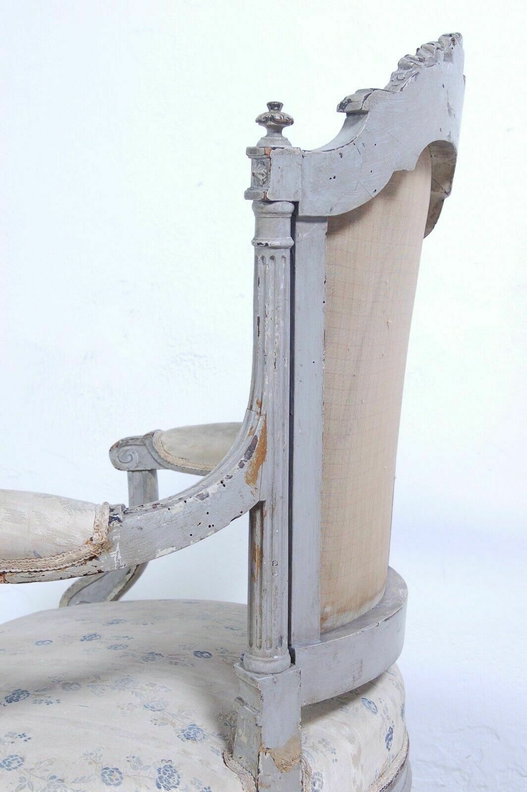 Antique Louis XVI Style Armchair From The End Of The 19th Century In Wood Antique Old Seat photo buy