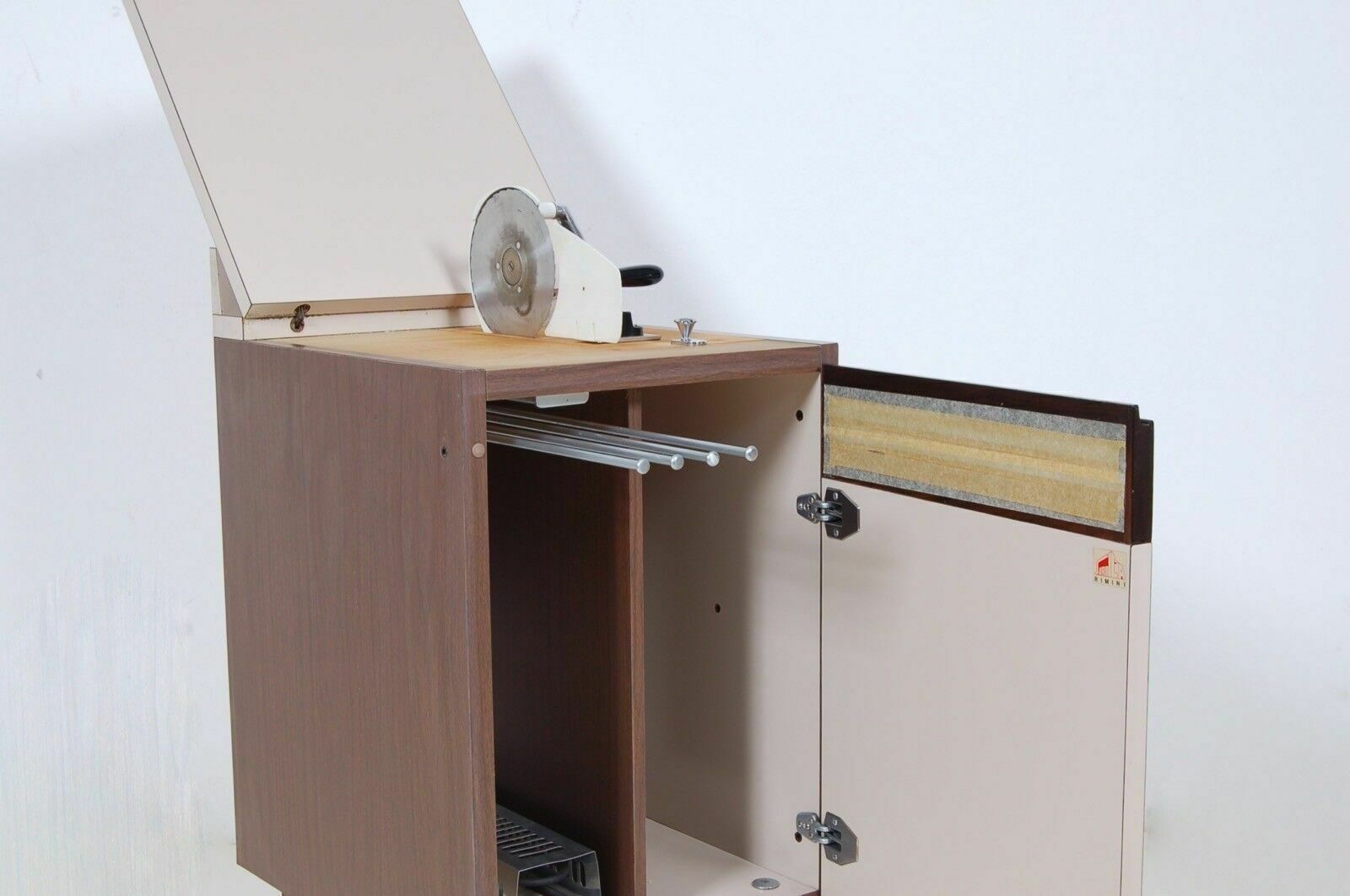 1950s Kitchen Wall Unit, Sarila (Rimini), With Slicer And Tea Towel Warmer. photo for sale
