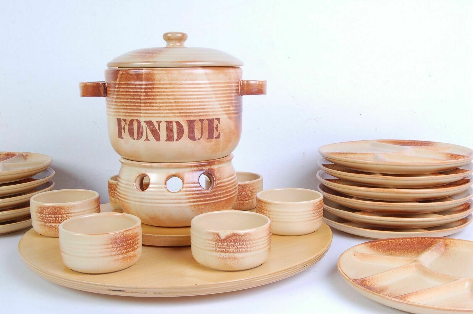 Tarraglia Fondue Set Pareschi Ceramics Of Laveno Made In Italy 12 People photo furniture