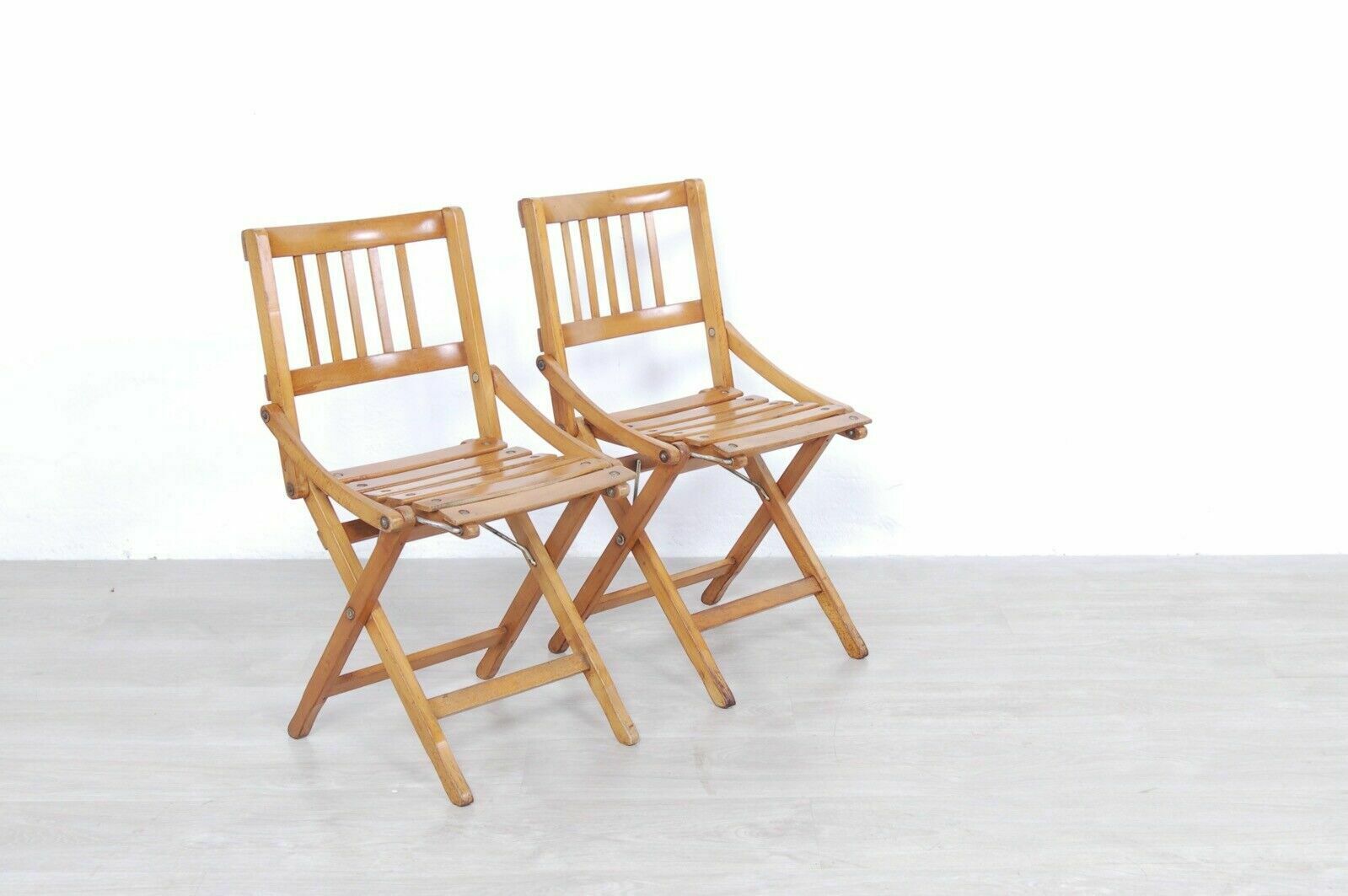 Fratelli Reguitti Folding Chair Pair Of Children's Wooden Chairs From The 60s, Vintage photo for sale
