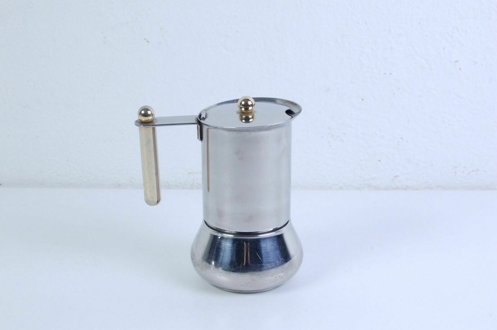 Vev Stainless Steel Coffee Maker Made In Italy, Moka Gold Handle Series, 70s
