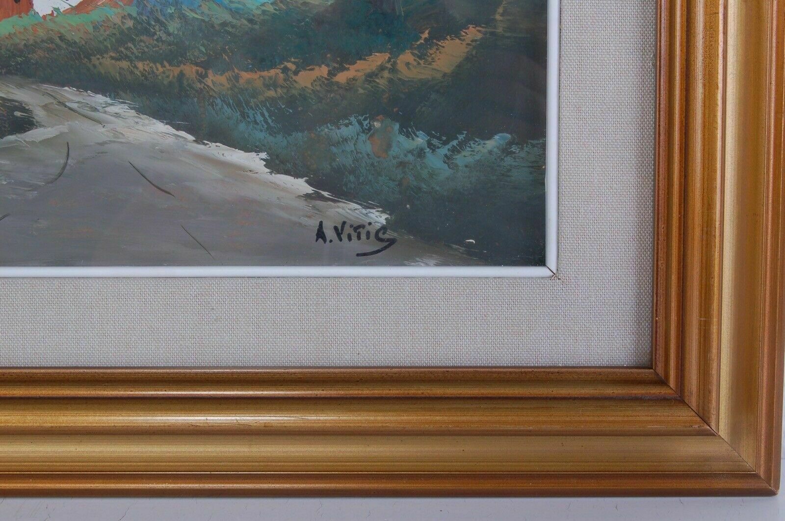 Pair Of A. Vitis Paintings, Oil On Wood. Landscapes. photo for sale