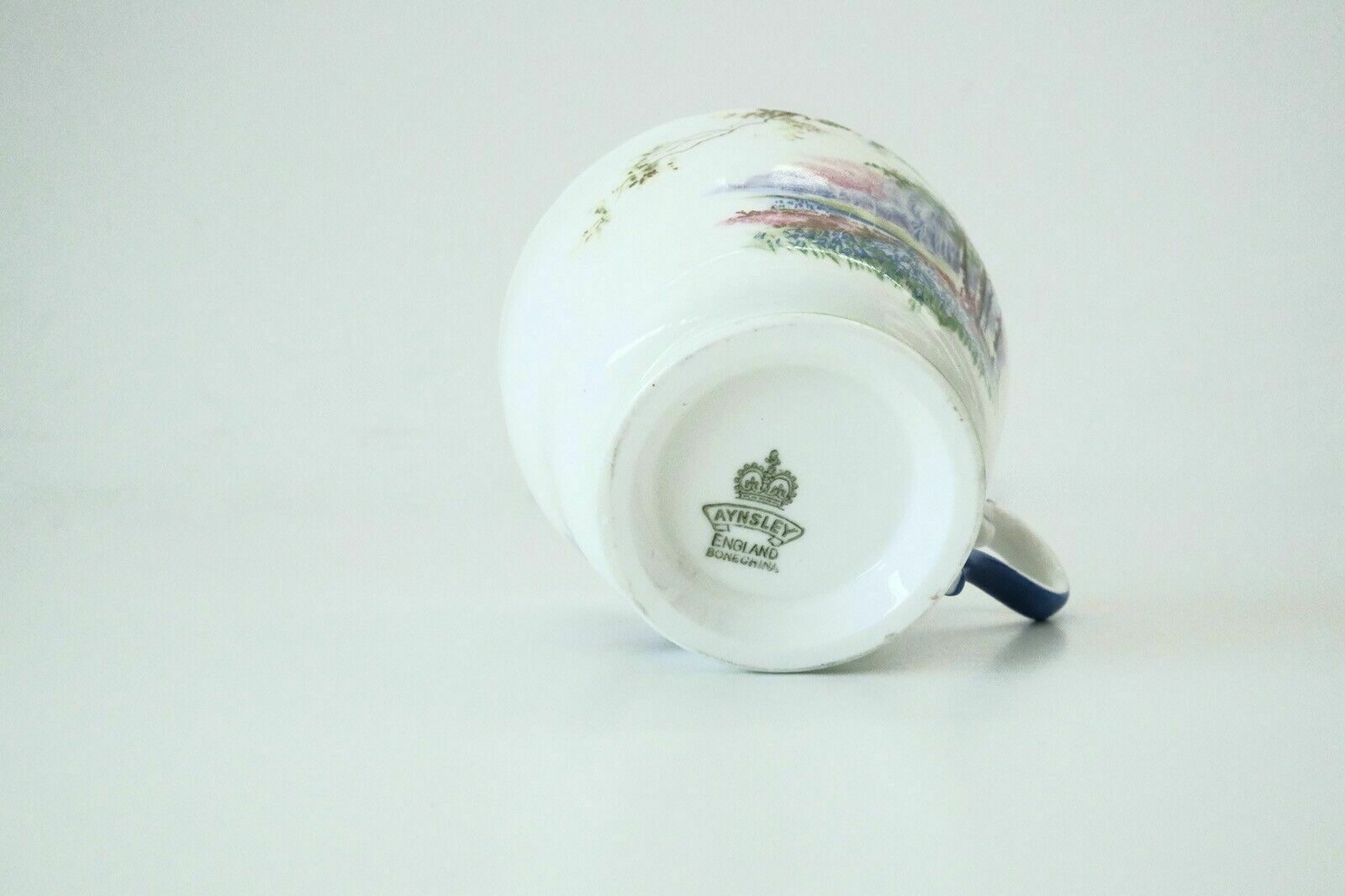 Aynsley England Bone China Landscape Birch Collection Teacup With Stand photo vinterior