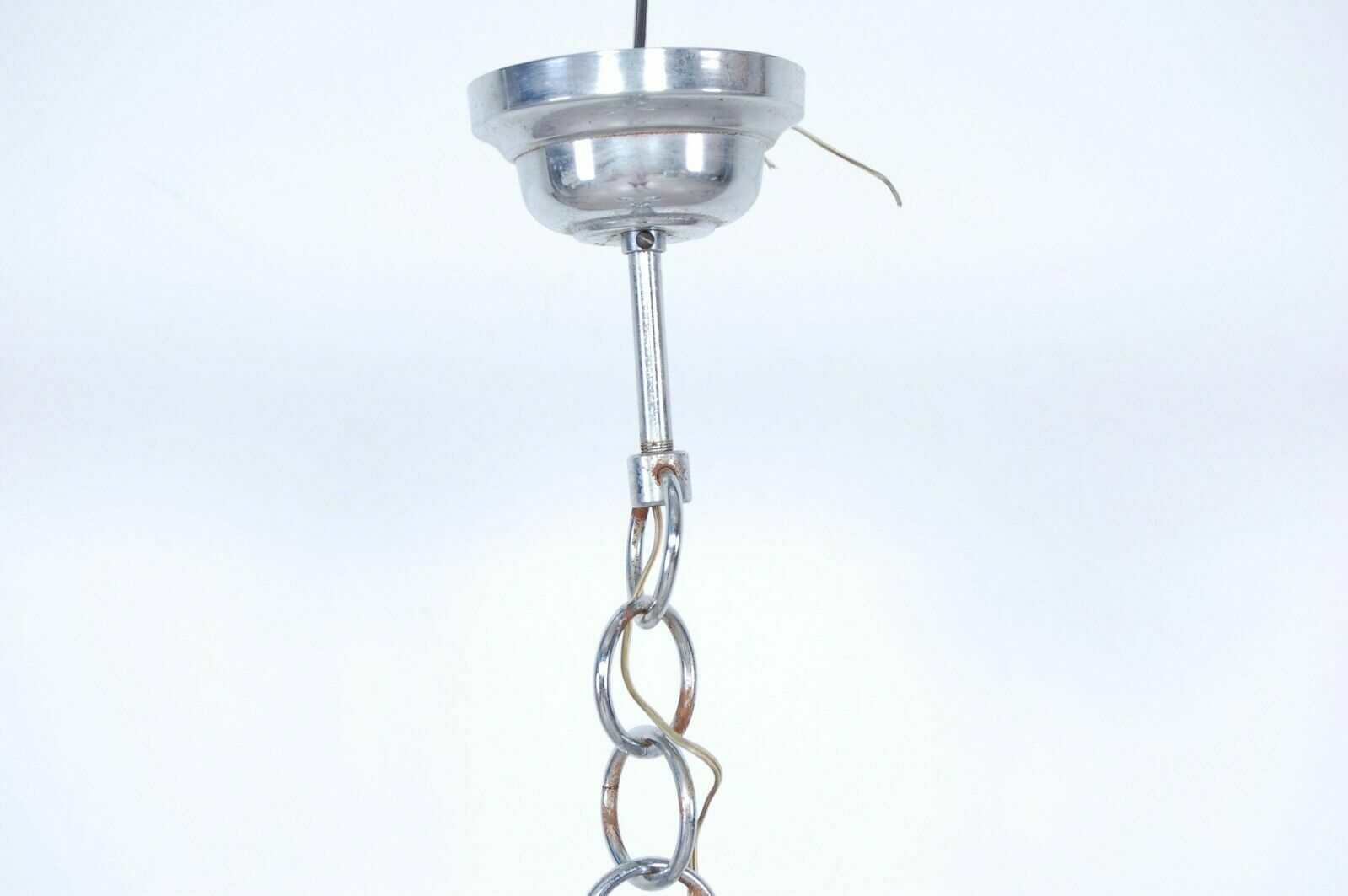 Design Chandelier From The 70s With Three Lights In Steel And Murano Glass In The Mazzega Style photo furniture