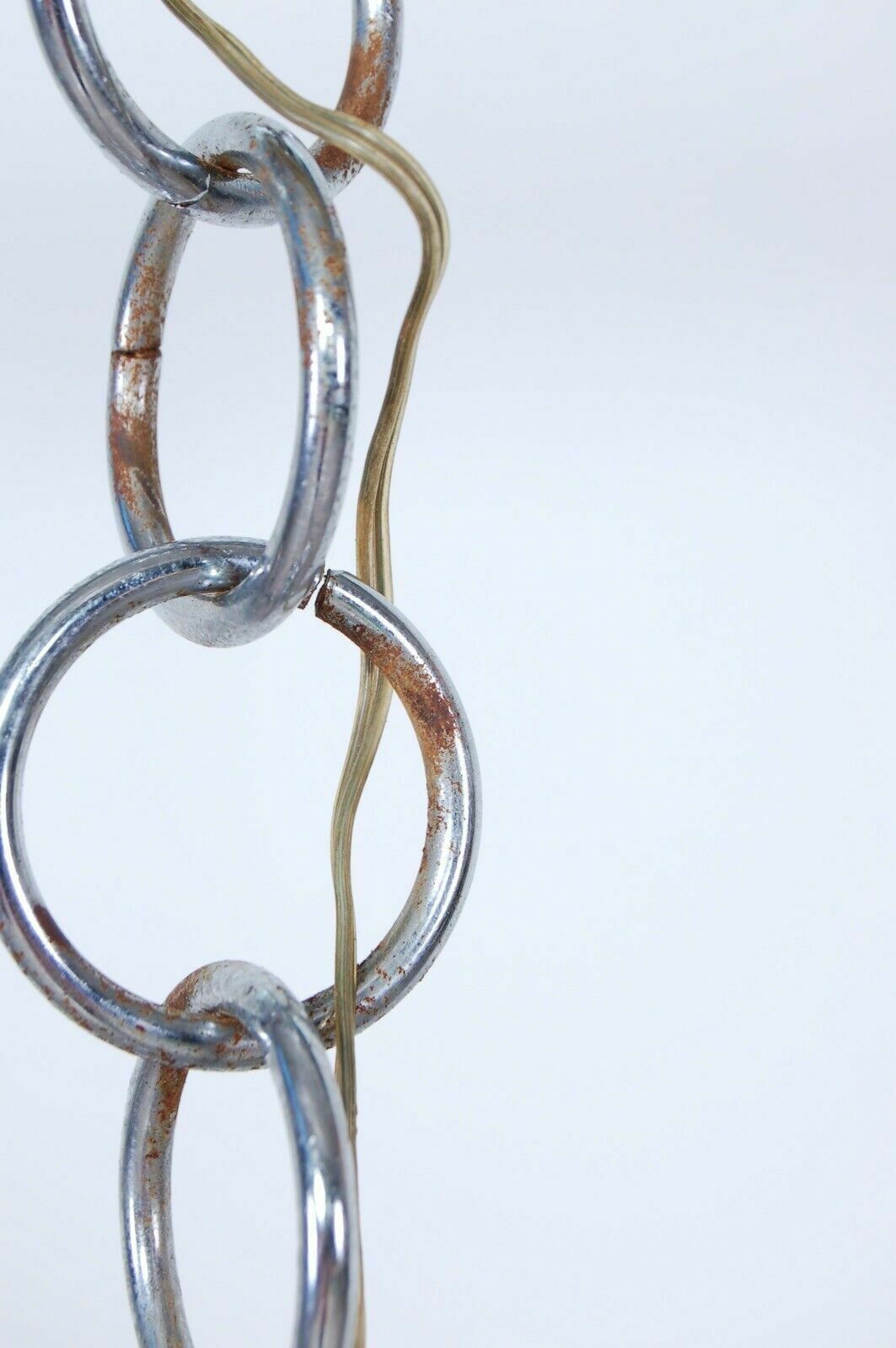 Design Chandelier From The 70s With Three Lights In Steel And Murano Glass In The Mazzega Style photo Lighting