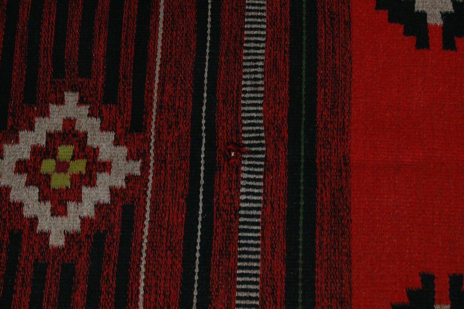 Red Burgundy Kilim Carpet With Rhombuses 245 X 155 Ethnic Oriental Well Maintained photo Textiles