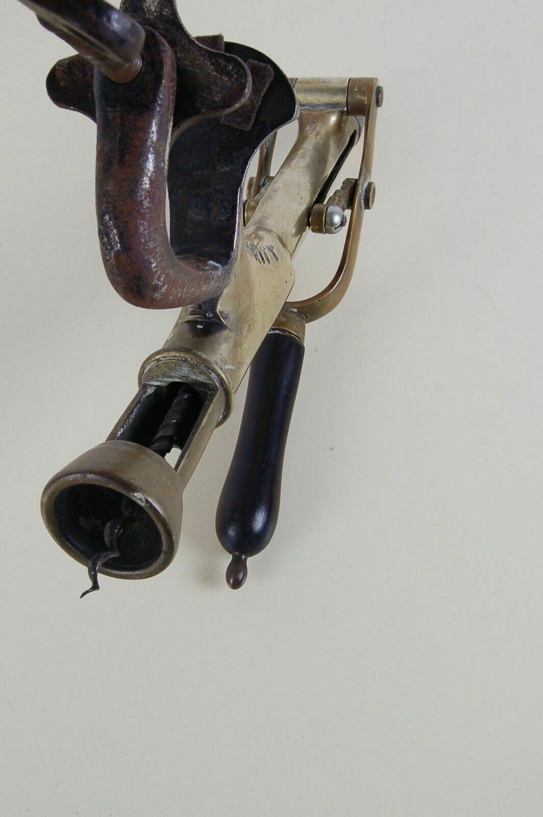 photo for sale Bench Corkscrew In Brass With Iron Vice The Merritt English Lever Mid 800