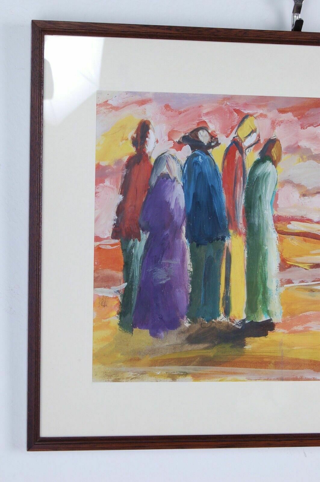 D Elia Francesco Oil On Canvas Figures Three Paintings Modern Works From The 70s photo for sale