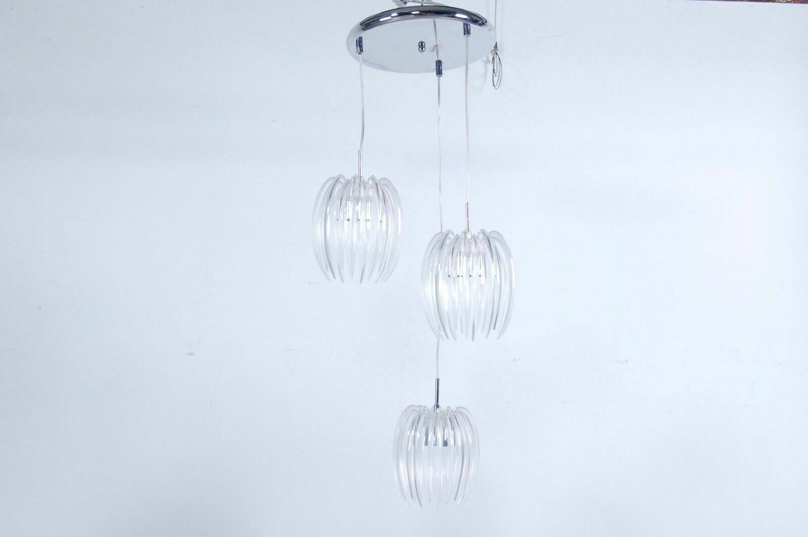 Modern Chandelier With Three Adjustable Lights Kare Design In Steel And Living Plastic photo furniture