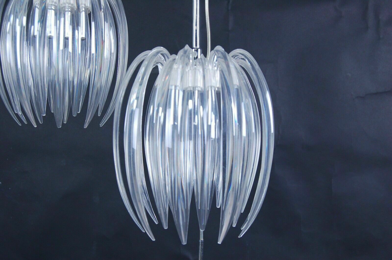 Modern Chandelier With Three Adjustable Lights Kare Design In Steel And Living Plastic photo vinterior