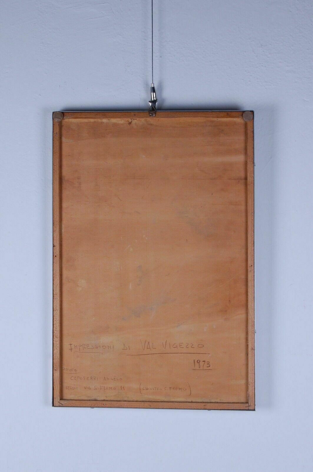 photo furniture Apulian Painting Pasquale Oil On Wood With Tuscan Frame With Certificate