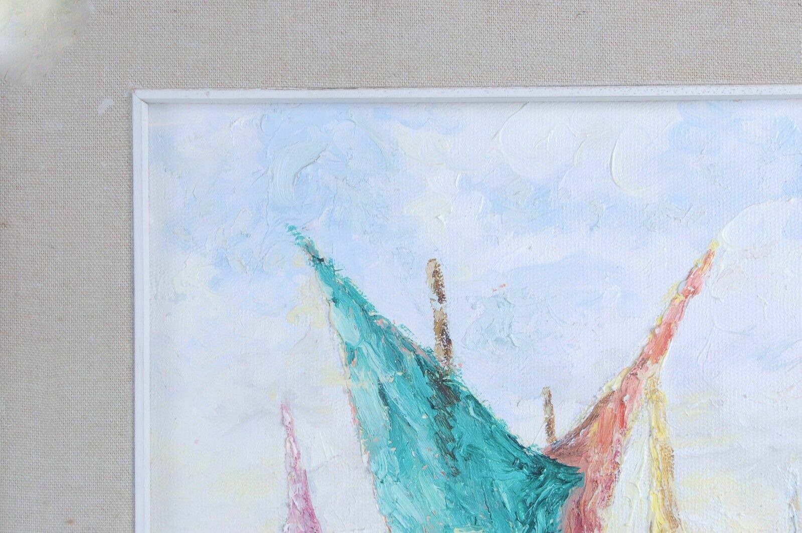 E Frazza Oil Painting On Canvas With Frima Boats photo 58.0
