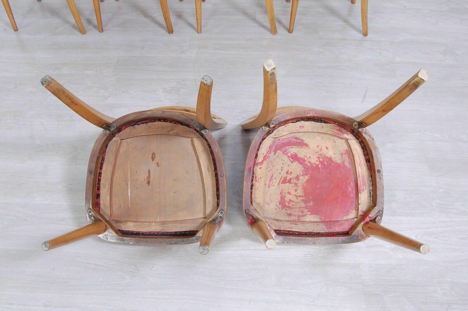 420.0 Set Of 6 1940s Design Chairs With Vienna Straw Backrest To Be Restored photo