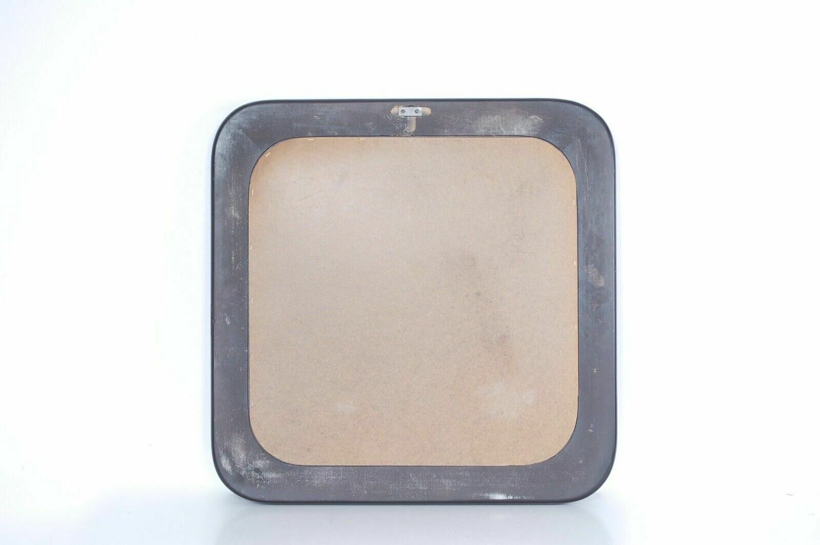 photo furniture 70s Design Square Mirror With Spece Age Brown Lacquered Wooden Frame 70cm