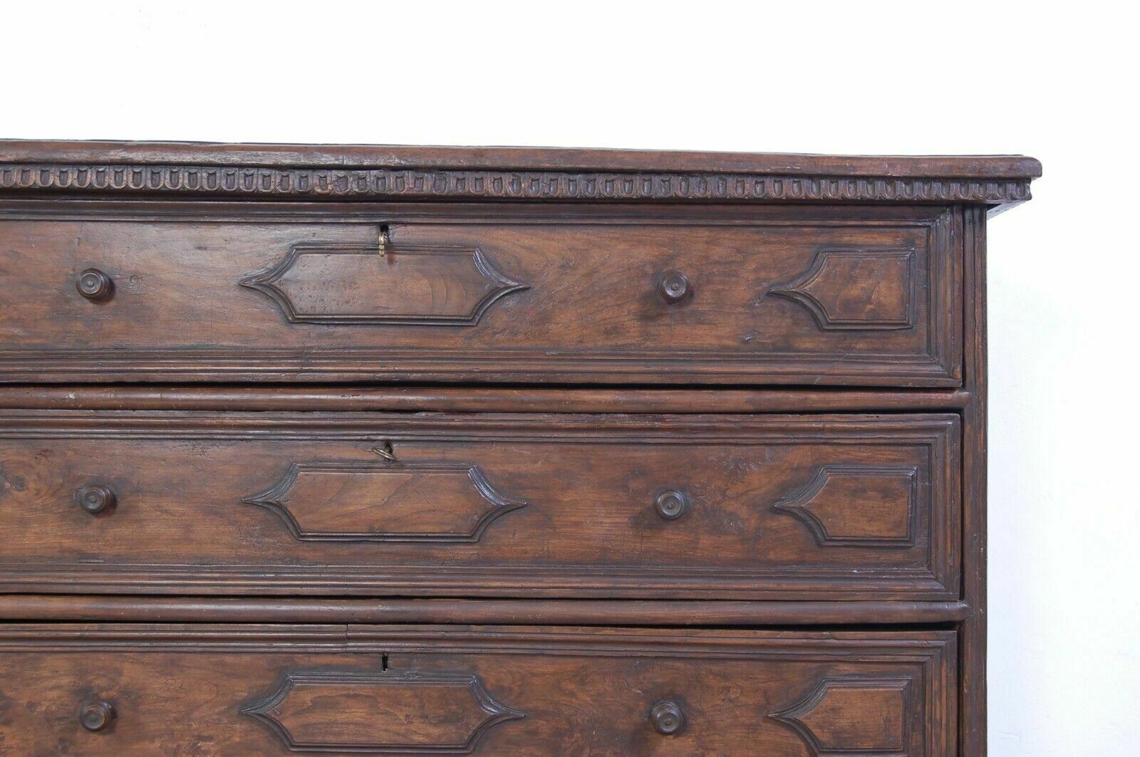 Antique Chest Of Drawers From The End Of The 18th Century, Old Lombard Chest Of Drawers With Walnut Flap photo for sale