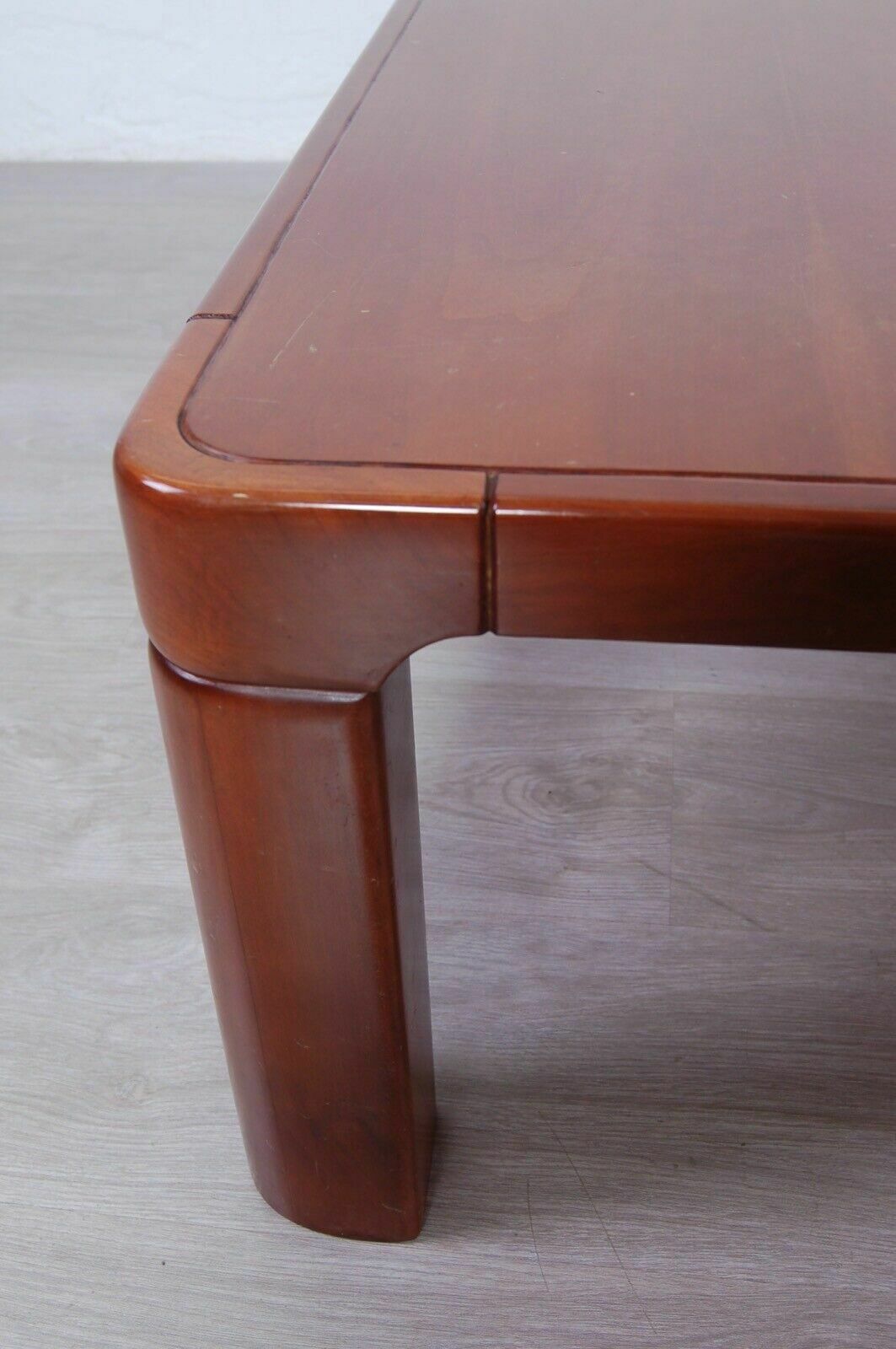 Furniture Coffee Table Square Low Wooden Table Design 60s 70s Curves photo