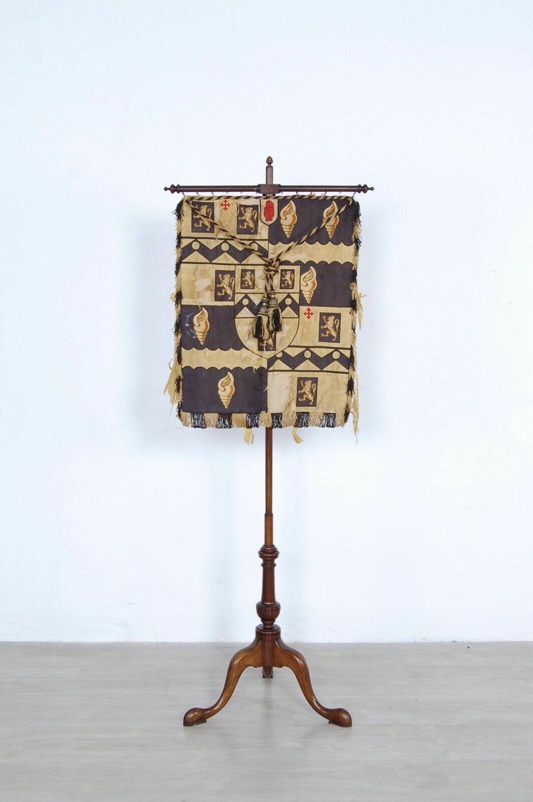 Pair Of Antique Wooden Standard Holders Support Rod For Coats Of Arms Or Vestments photo Home Decor