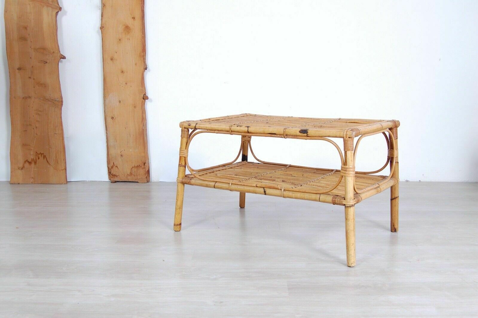 Elegant Bamboo And Wicker Living Room Tea Table 80x52cm Height 49cm photo furniture
