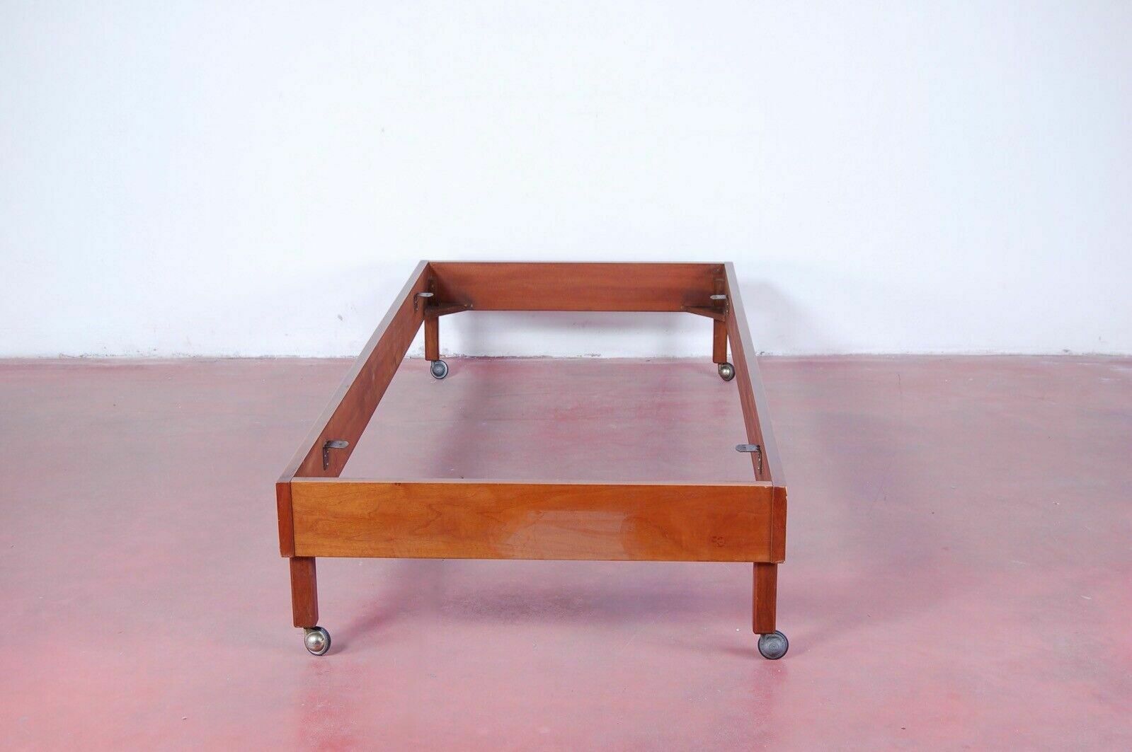 Single Bed Structure, 1950s Design, Italian Manufacture. With Wheels photo vinterior