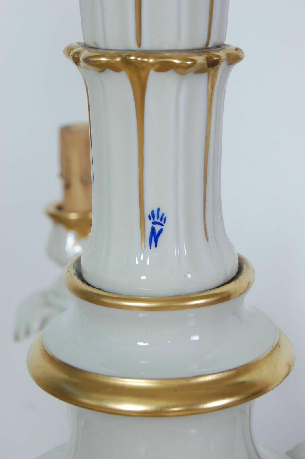 Capodimonte Chandelier 6 Lights Grandmother's Lamp Ceramic Arms Flowers photo vinterior