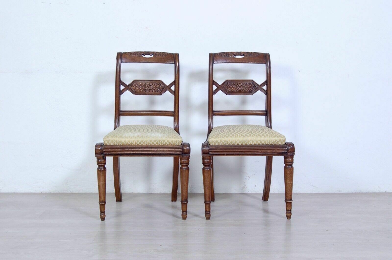 Old Wooden Chairs Early 1900s Antique Carvings Classic Seats photo furniture