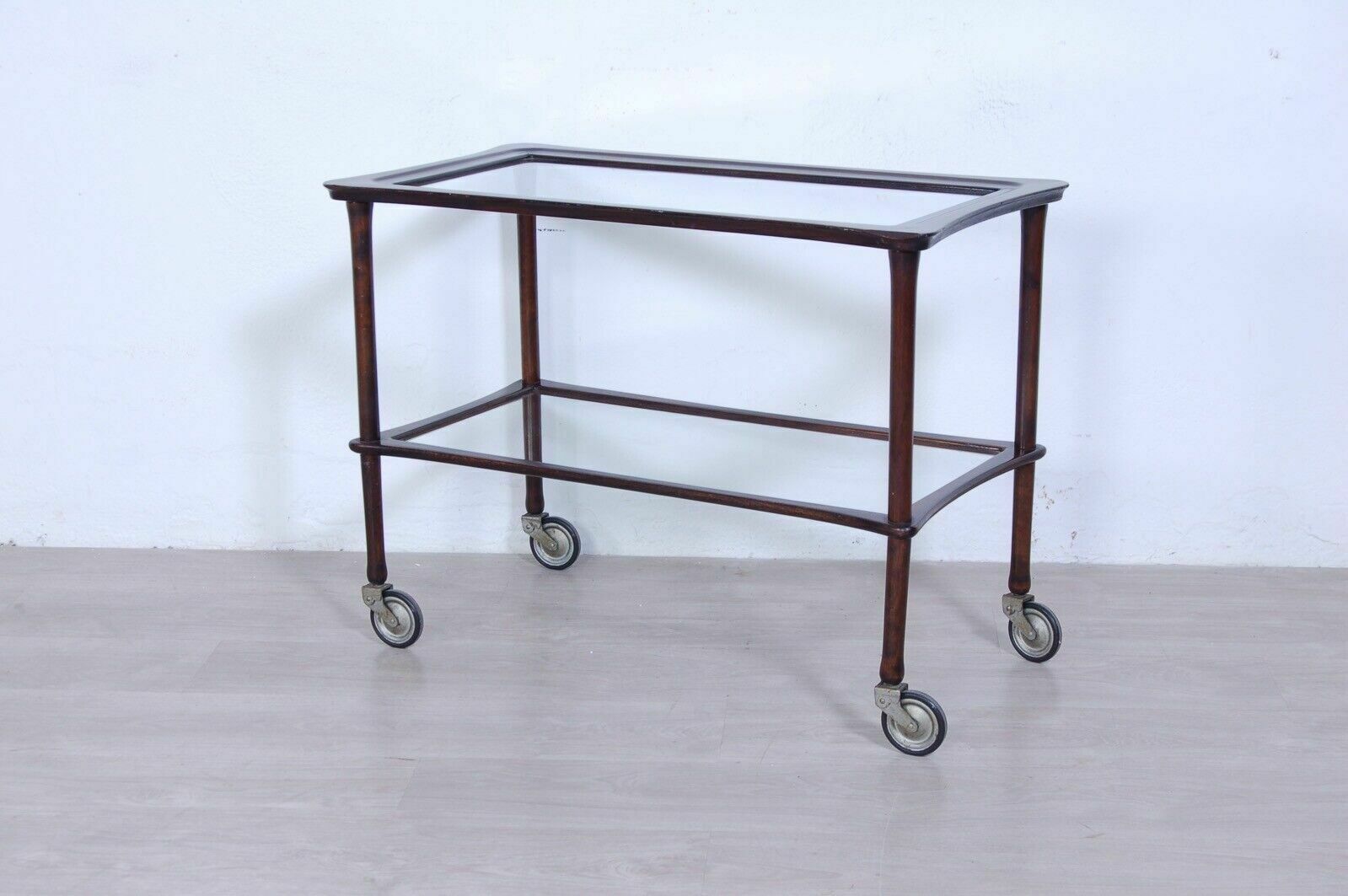 Service Trolley In Wood And Glass, Vintage Design From The 50s photo furniture