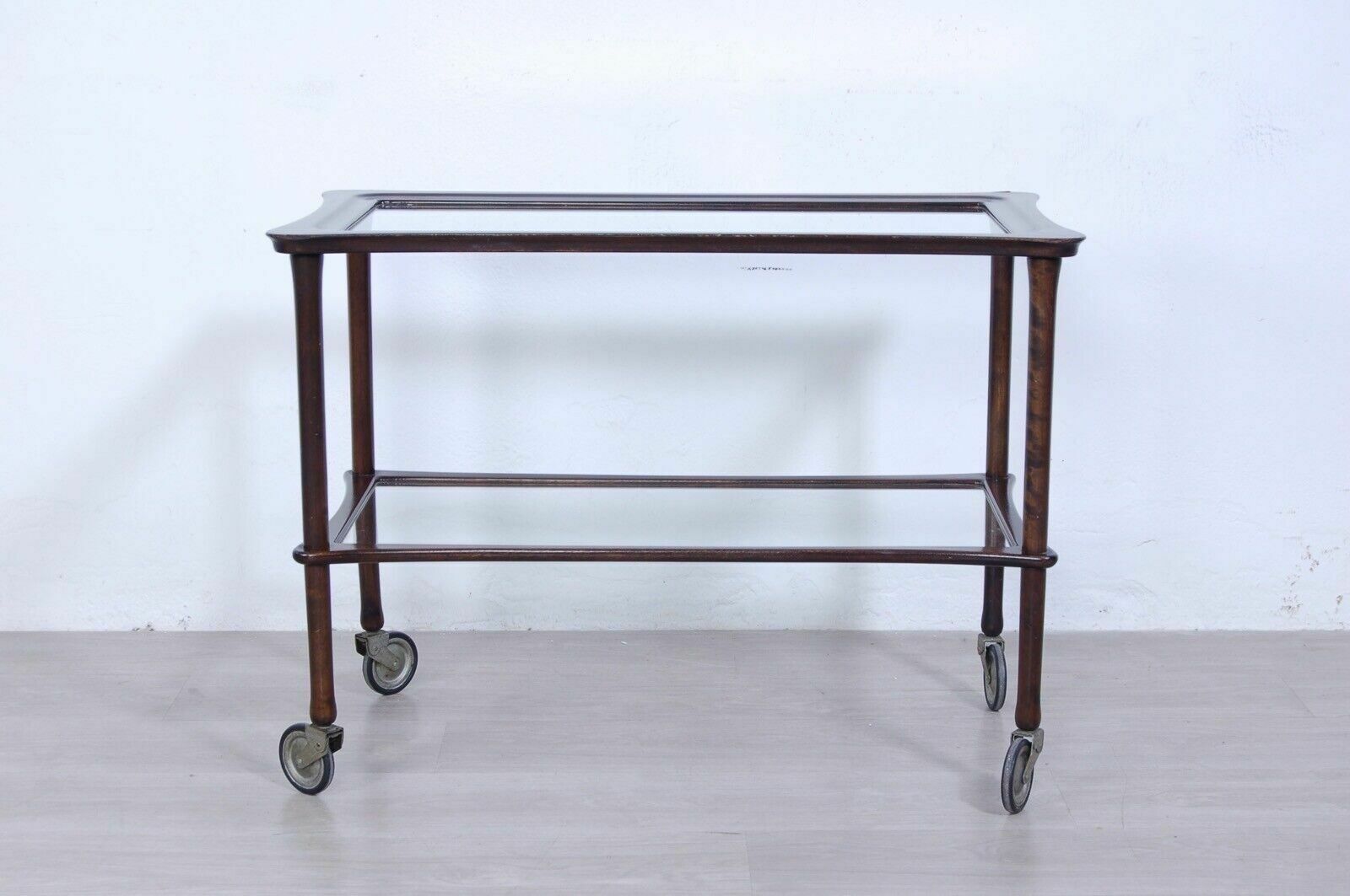 photo for sale Service Trolley In Wood And Glass, Vintage Design From The 50s