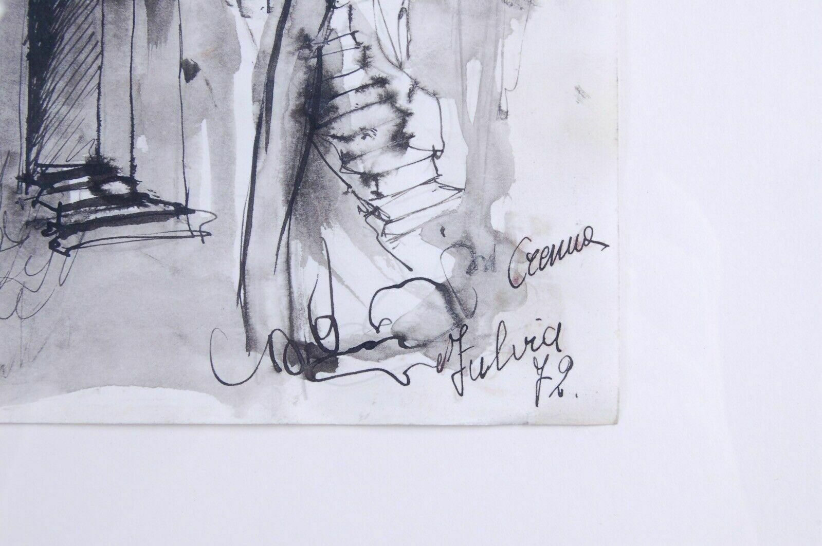 Art Fulvia Crenna Works Sketches Quick Pencil Charcoal Marker Paintings 70s photo